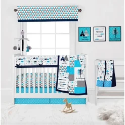 Bacati - Woodlands Aqua/Navy/Grey Boys Musical Mobile -Bacati GUEST 01355a63 c8dd 4778 9e71 d5e81f8b83a0