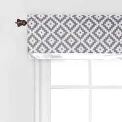 Bacati - Love Grey/Silver Window Valance