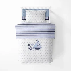 Bacati - Little Sailor Blue Navy 3 Pc Toddler Sheet Set -Bacati GUEST 0506fc19 a194 4b2e b6c8 d77e92b4905a 1
