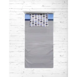 Bacati - Elephants Blue/Navy/Gray 4 Pc Toddler Bedding Set -Bacati GUEST 05189e13 97dc 4344 9de8 906c844f6122