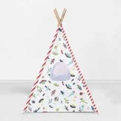Bacati - Air Space Multicolor Play Tent For Kids/Toddlers, 100% Cotton Percale Fabric Cover 9 Bacati - Air Space Multicolor Play Tent For Kids/Toddlers, 100% Cotton Percale Fabric Cover -Bacati GUEST 05ee6de1 8184 4789 934a 756d14623c65