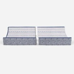 Bacati - Olivia Printed Garland Coral/Navy Quilted Changing Pad Cover -Bacati GUEST 094655d9 d05d 4c5b 9ebf 21f6df47e1bd