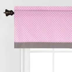 Bacati - Pin Dots Pink/Gray Window Valance -Bacati GUEST 096caf14 b3d8 4273 9e00 0d633a229cfa