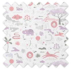 Bacati - Jungle Safari Lilac/Coral Muslin 4 Pc Bibs/Burpies -Bacati GUEST 0b7bce62 549e 4c45 9b08 ac3ed3bde9f4 1