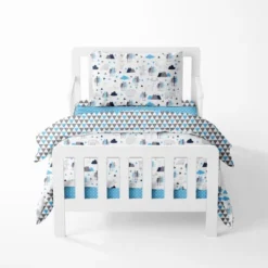 Bacati - Woodlands Aqua/Navy/Grey Boys Cotton Embroidered Decorative Throw Pillow -Bacati GUEST 0baaa816 2dda 4b5c 9c46 10b7e76e80ac