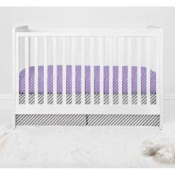 Bacati - Love Gray Lilac 10 Pc Crib Bedding Set With Long Rail Guard Cover -Bacati GUEST 0dde2911 bede 439d af1f 79057ce68405