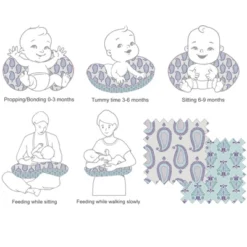 Bacati - 3 Pc Isabella Paisley Aqua/Purple Hugster Feeding & Infant Support Nursing Pillow -Bacati GUEST 0e0b8fd4 f824 4578 a7e6 c536e60b52bc