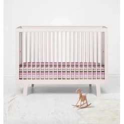 Bacati - Multicolor Stripes Pink Fuschia Beige Chocolate 100 Percent Cotton Universal Baby US Standard Crib Or Toddler Bed Fitted Sheet -Bacati GUEST 0ee60aed 2628 4111 834a 47124a24b31a
