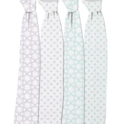 Bacati - Petals/Floral Muslin Swaddling Blankets Set Of 4 Aqua/Lilac 7 Bacati - Petals/Floral Muslin Swaddling Blankets Set Of 4 Aqua/Lilac -Bacati GUEST 1187de28 a832 41d7 b48b 5727f048f72e