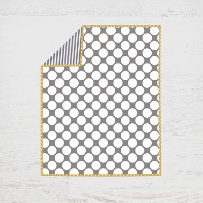 Bacati - Dots Stripes Gray Yellow 10 Pc Crib Bedding Set With 2 Crib Fitted Sheets 3 Bacati - Dots Stripes Gray Yellow 10 Pc Crib Bedding Set With 2 Crib Fitted Sheets