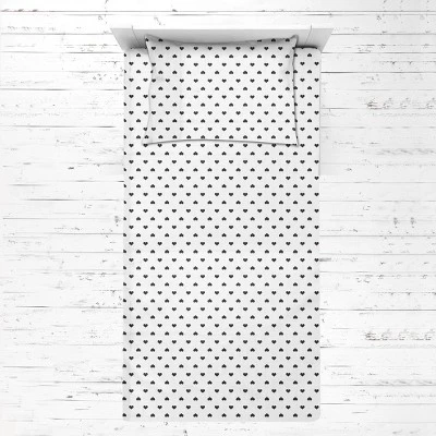 Bacati - Hearts Black Muslin 3 Pc Toddler Bed Sheet Set 100 Pecent Cotton 4 Bacati - Hearts Black Muslin 3 Pc Toddler Bed Sheet Set 100 Pecent Cotton - Image 2