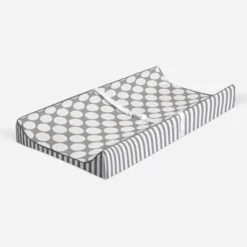 Bacati - Dots/Pin Stripes Gray Large Dots Changing Pad Cover