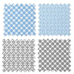 Bacati - Ikat Blue/Gray Swaddling Muslin Blankets Set Of 4 -Bacati GUEST 1355df26 c108 4ded 9765 4a40b1e98e56