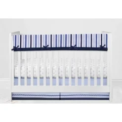 Bacati - Little Sailor Anchor Boat Blue Navy 6 Pc Crib Bedding Set With Long Rail Guard Cover -Bacati GUEST 14474507 311e 4929 9844 c57d3f22e228 1