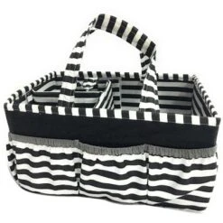 Bacati - Pin Stripes Black Storage Caddy