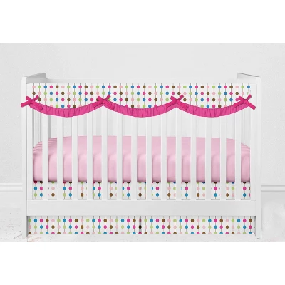 Bacati - Botanical Floral Birds Pink Multicolor 6 Pc Crib Bedding Set With Long Rail Guard Cover 9 Bacati - Botanical Floral Birds Pink Multicolor 6 Pc Crib Bedding Set With Long Rail Guard Cover - Image 7