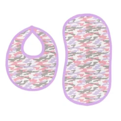 Bacati - Jungle Safari Lilac/Coral Muslin 4 Pc Bibs/Burpies -Bacati GUEST 1573fef2 e766 4fda a6ad b073d609b0a9