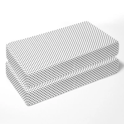 Bacati - Dots Stripes Black/White 10 Pc Crib Bedding Set With 2 Crib Fitted Sheets 7 Bacati - Dots Stripes Black/White 10 Pc Crib Bedding Set With 2 Crib Fitted Sheets - Image 5