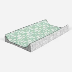 Bacati - Clouds In The City Mint/ Clouds Quilted Changing Pad Cover -Bacati GUEST 19efd74b 2851 4808 8d7a f2fb18fba32e