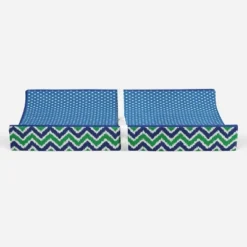 Bacati - MixNMatch Blue/Green Pin Dots Changing Pad Cover -Bacati GUEST 1a85b33a 0b86 4287 8370 4ad1456a4af0