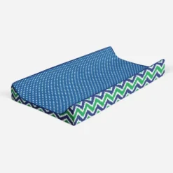 Bacati - MixNMatch Blue/Green Pin Dots Changing Pad Cover -Bacati GUEST 1e7905d1 296d 426e 82e6 ab8c93c3f516