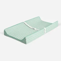 Bacati - Noah Mint Triangles Quilted Muslin Changing Pad Cover