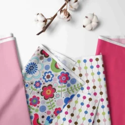 Bacati - Botanical Floral Birds Pink Multicolor 10 Pc Crib Bedding Set With Long Rail Guard Cover