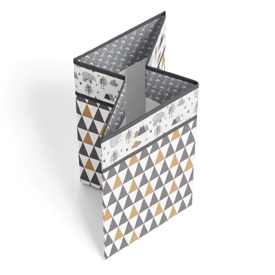 Bacati - Woodlands Gray/Beige Neutral Collapsible Laundry Hamper 4 Bacati - Woodlands Gray/Beige Neutral Collapsible Laundry Hamper - Image 2