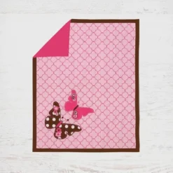 Bacati - Buttefly Pink Chocolate 6 Pc Crib Bedding Set With Long Rail Guard Cover -Bacati GUEST 20d86218 20bc 44ad 9c6f 4538a6a7dc40