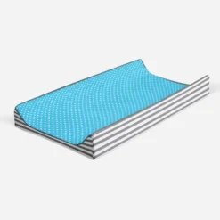 Bacati - Elephants Aqua/Lime/Gray Aqua Pin Dots Changing Pad Cover -Bacati GUEST 2148f363 fb89 4fcf 9e24 9ae5cfd751b2