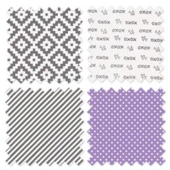 Bacati - Love Gray/Lilac Stripes Long Side Crib Rail Guard Cover -Bacati GUEST 21581714 0822 4b3a ac17 05a82608cb8b