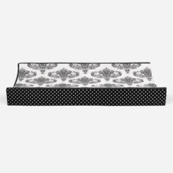 Bacati - Classic Damask White/Black Changing Pad Cover -Bacati GUEST 2219bae7 57e5 42ac 8232 fb2a1b42be33