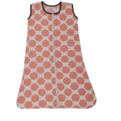 Bacati - Ikat Dots Stripes Coral Gray Girls 4 Pc Crib Set With Muslin Sleeping Sack -Bacati GUEST 2219c4d7 6f19 430d 876d d6cd7f8b2222