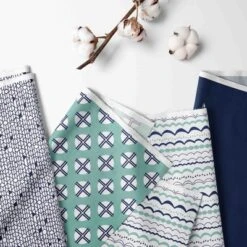 Bacati - Noah Mint/Navy Storage Toy Chest