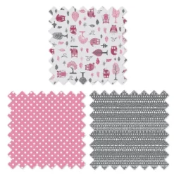 Bacati - Owls Pink/Gray Girls Cotton Crib Rail Guard Covers Set Of 2 Small Side -Bacati GUEST 23e2baec 57de 4cdf 958b 93a01a04e59e