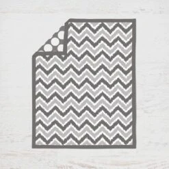Bacati - Ikat Chevron White Grey Neutral 3 Pc Crib Set