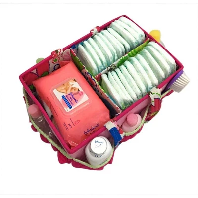 Bacati - Botanical Pink Storage Caddy 4 Bacati - Botanical Pink Storage Caddy - Image 2