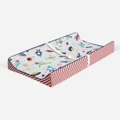 Bacati - Space Multicolor Boys Cotton Changing Pad Cover