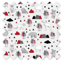 Bacati - Woodlands Red Black Gray 3 Pc Cotton Toddler Bed Sheet Set -Bacati GUEST 2615b858 3864 48ec b613 8bacac9521a5