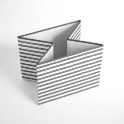 Bacati - Pin Stripes White/Gray Storage Box Large