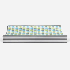 Bacati - Elephants Aqua/Lime/Gray Mini Elephants Changing Pad Cover -Bacati GUEST 2919b21b 9a18 48aa b267 fac3b1dcf850
