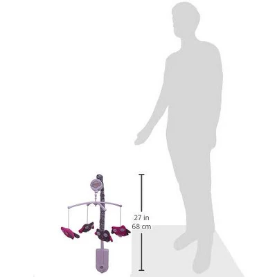 Bacati - Owls Pink/Grey Girls Musical Mobile 3 Bacati - Owls Pink/Grey Girls Musical Mobile