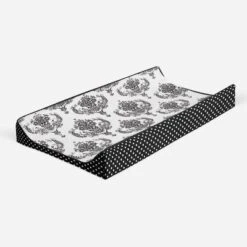 Bacati - Classic Damask White/Black Changing Pad Cover