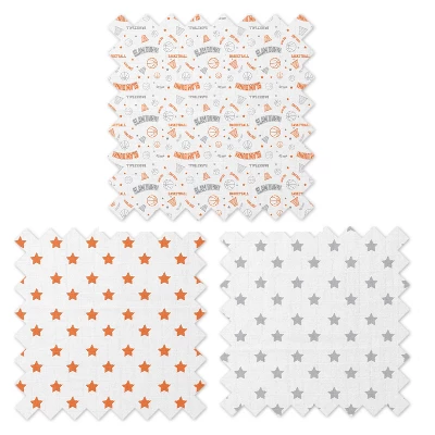 Bacati - Basketball Orange/Gray Muslin 4 Pc Toddler Bedding Set 9 Bacati - Basketball Orange/Gray Muslin 4 Pc Toddler Bedding Set - Image 7