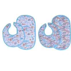 Bacati - Jungle Safari Aqua/Orange Muslin 4 Pc Bibs/Burpies -Bacati GUEST 33978c21 a60c 487d ae30 4c84f5ac56be