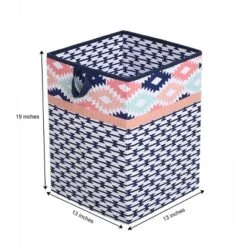 Bacati - Emma Kilim Coral/Mint/Navy Collapsible Laundry Hamper -Bacati GUEST 33c63878 5c7e 45d9 ae0e 661bd7e462ab