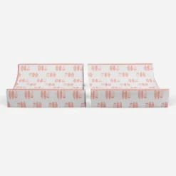 Bacati - Olivia Coral Feathers Quilted Muslin Changing Pad Cover -Bacati GUEST 33e10cb8 987b 41eb 95f1 2527eb935ee6