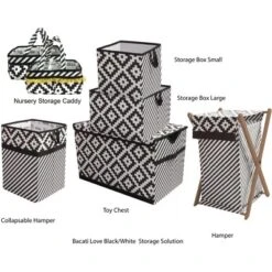 Bacati - Love Black/White Collapsible Laundry Hamper -Bacati GUEST 34f1c714 723c 4d23 8f6e e6e8d80c4f53