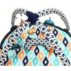 Bacati - Baby Activity Gyms & Playmats (Aztec Design/Print Aqua/Orange/Navy)
