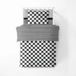 Bacati - Dots Pin Stripes Black White 3 Pc Toddler Bed Sheet Set 10 Bacati - Dots Pin Stripes Black White 3 Pc Toddler Bed Sheet Set -Bacati GUEST 37e9d70e dae6 4e2a a57b 30e52746662b